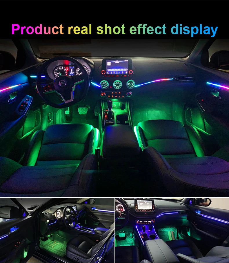 Interior Car LED Strip Lights, Acrylic LED Lights for Car with Dynamic Dreamcolor Chasing, 213 color car ambient light