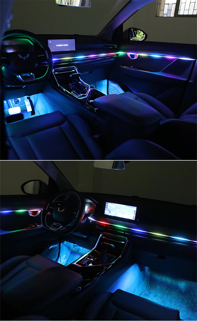 Interior Car LED Strip Lights, Acrylic LED Lights for Car with Dynamic Dreamcolor Chasing, 213 color car ambient light