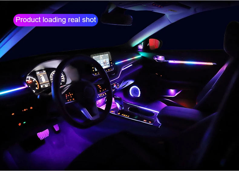 Interior Car LED Strip Lights, Acrylic LED Lights for Car with Dynamic Dreamcolor Chasing, 213 color car ambient light