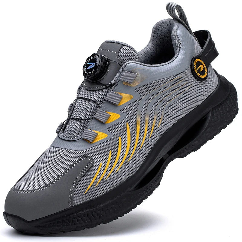 New Rotating Button Safety Shoes Anti-smash Anti-puncture Work Shoes