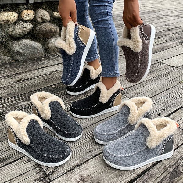 Soft, plush slip-on sneakers for cozy feet