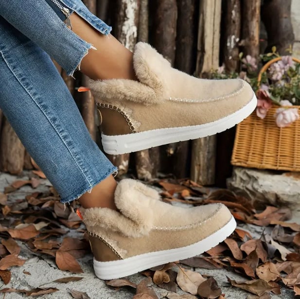 Soft, plush slip-on sneakers for cozy feet