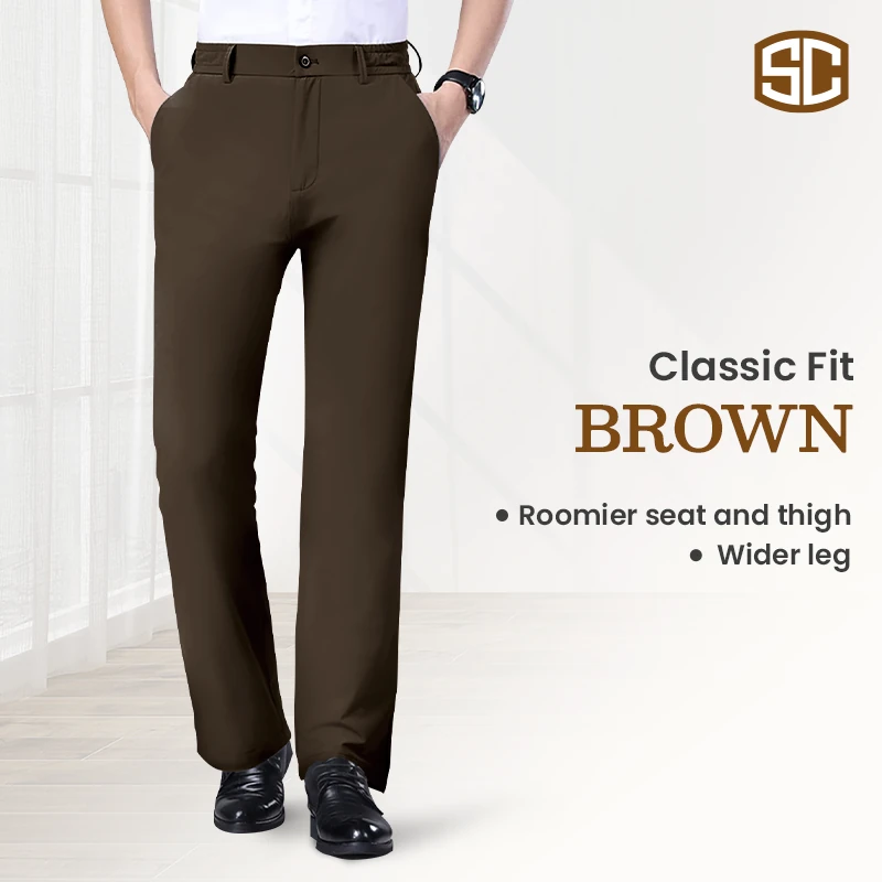 StrideComfy - Men's Stretch Khaki Pants with Elastic Waistband