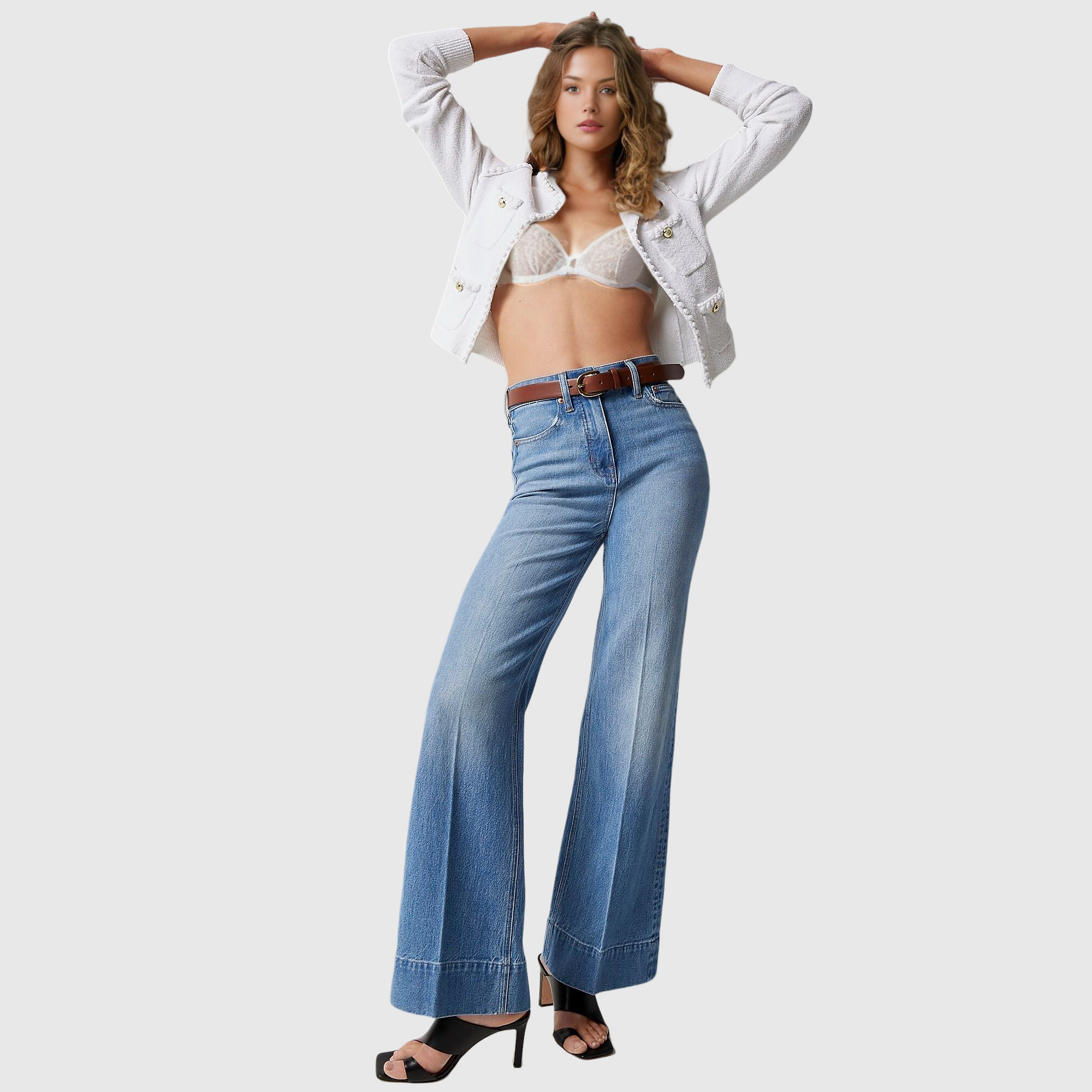 Tall Wide Leg Denim Trouser