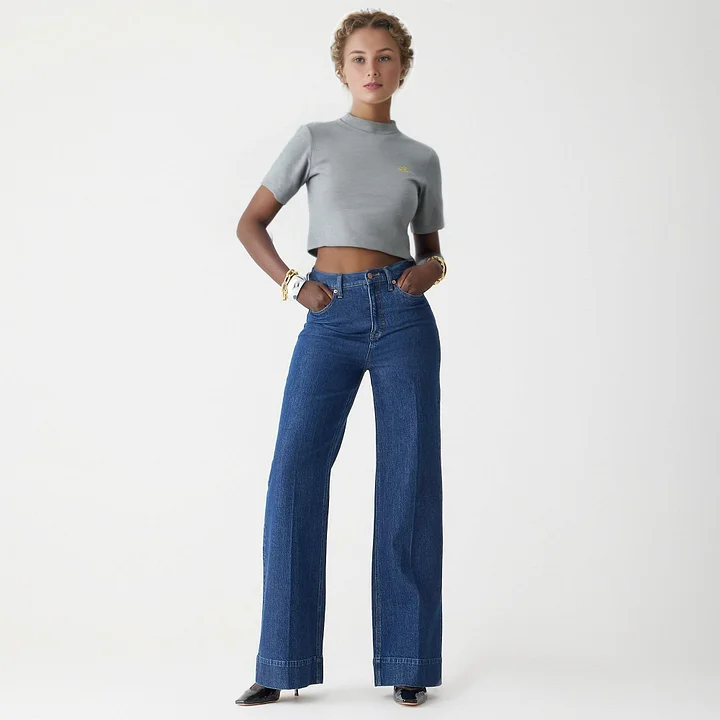 Tall Wide Leg Denim Trouser