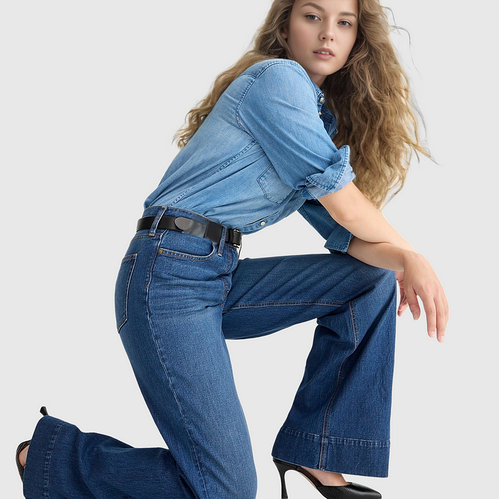 Tall Wide Leg Denim Trouser