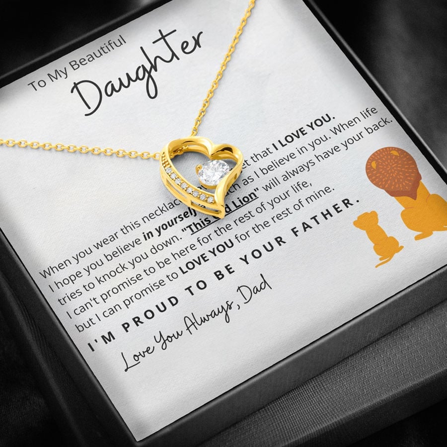 To My Daughter, I'm Proud to be your Father - Forever Love Necklace