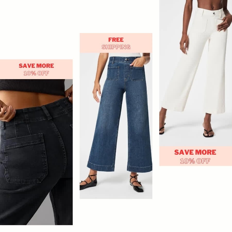 Tummy Control Cropped Wide-Leg Jeans - 2024 Best Selling Jeans