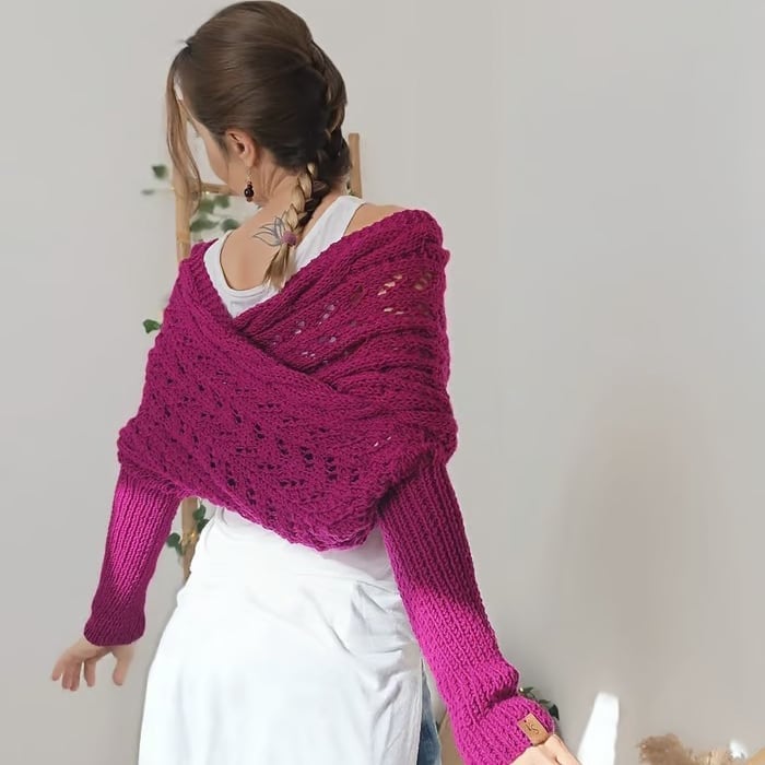 Women's Knitted Double Sleeve Scarf