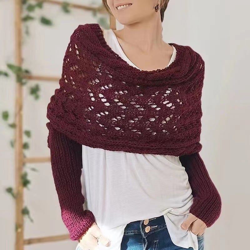 Women's Knitted Double Sleeve Scarf