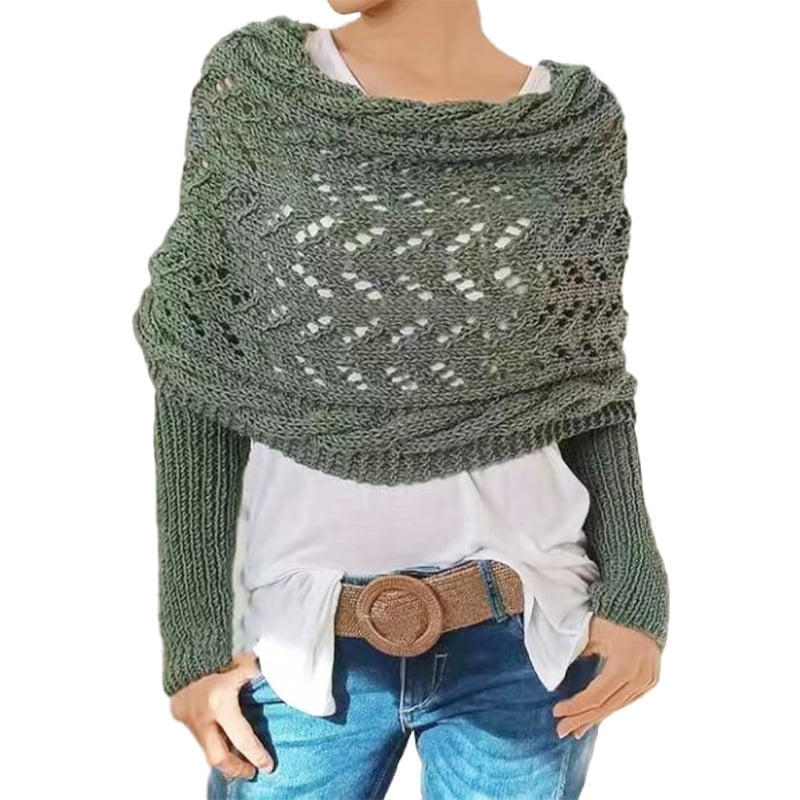 Women's Knitted Double Sleeve Scarf