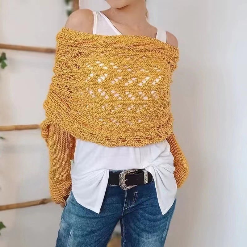 Women's Knitted Double Sleeve Scarf