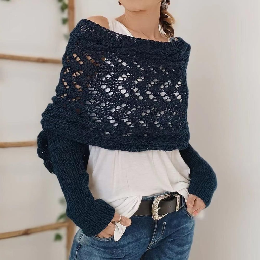 Women's Knitted Double Sleeve Scarf