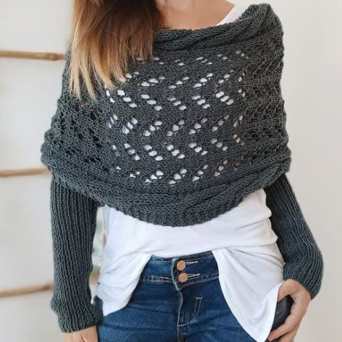 Women’s Knitted Double Sleeve Scarf