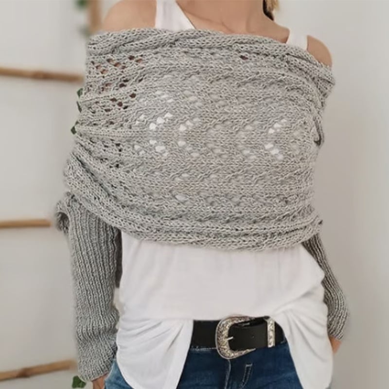 Women's Knitted Double Sleeve Scarf